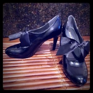 Black Patent Bowtie Heels